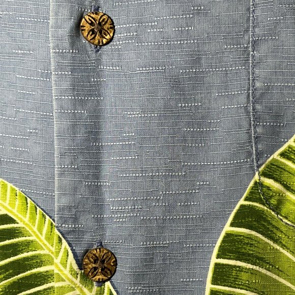 Tommy Bahama Shirt Button Up Silk Short Sleeve Banana Tree Print Blue Men's M - Picture 5 of 7